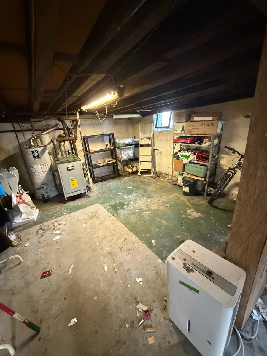 Basement floor cleared after the cleanout