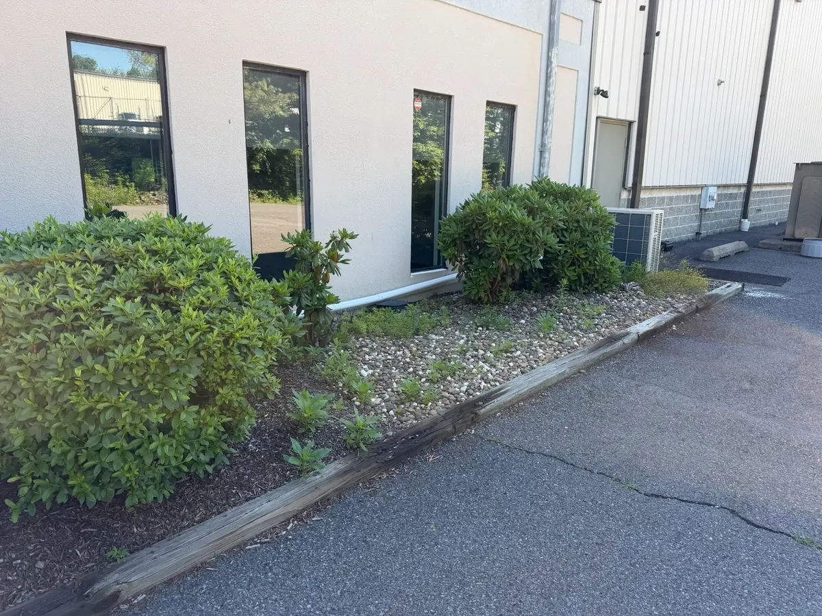 Commercial landscape bed before the mulch installation
